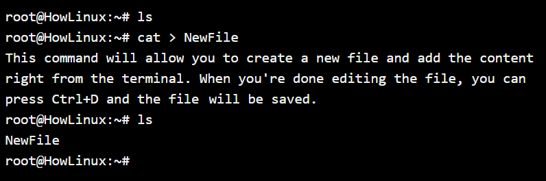 Creating New File With Cat Command 1