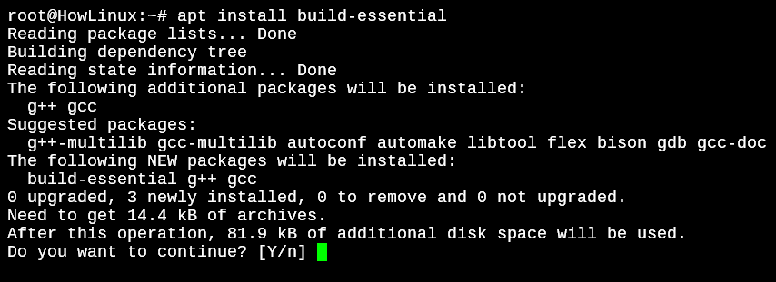 Installing Build Essential Package