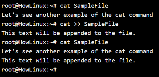 Cat Appending Text