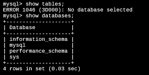 Databases In Default Mysql Server