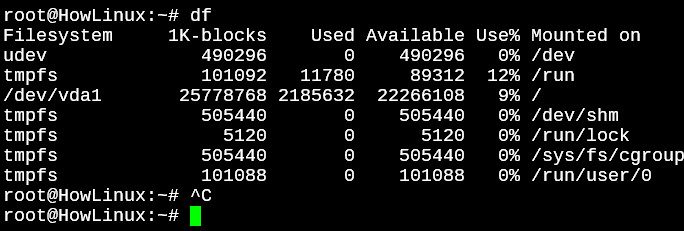 Df Command Default Usage