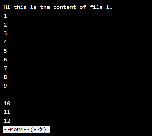 More Command Default Output