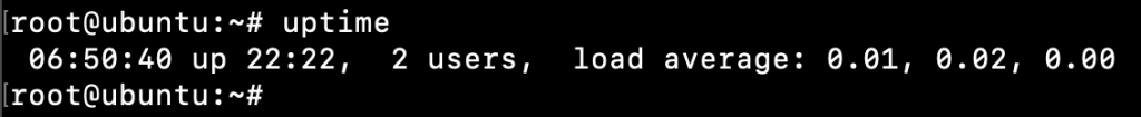 Uptime Command Linux Output