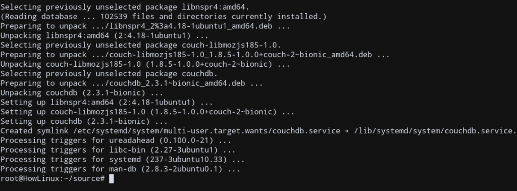 Couchdb Ubuntu Installation Complete