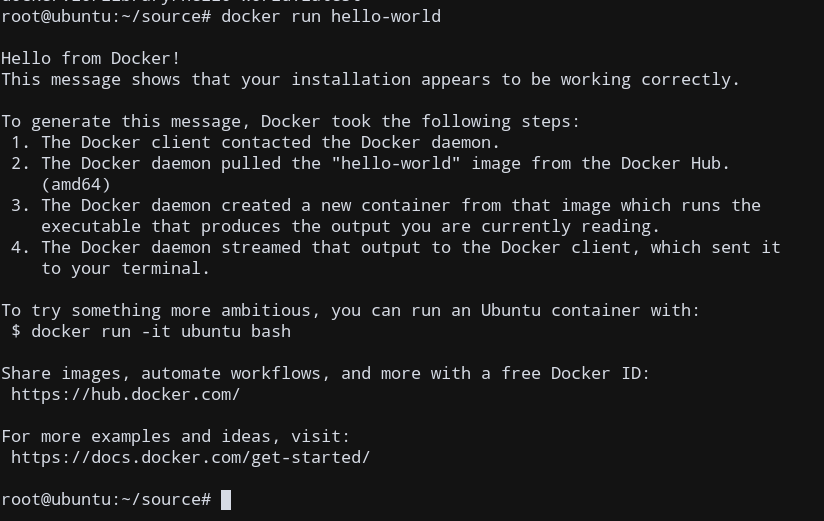 Docker Ubuntu Hello World Container