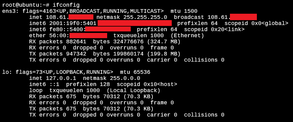 Ifconfig Command Output