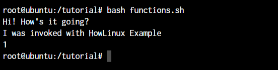 Bash Functions Return Value