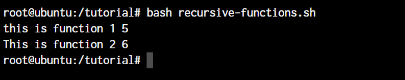 Bash Recursive Functions