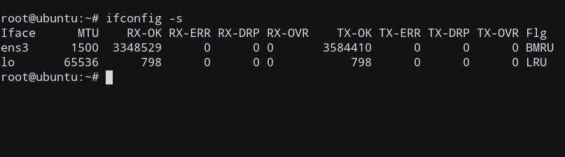 Ifconfig Short Format