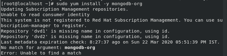 Install MongoDB on CentOS - Update YUM