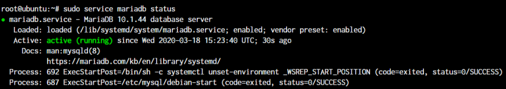 Mariadb Service Status