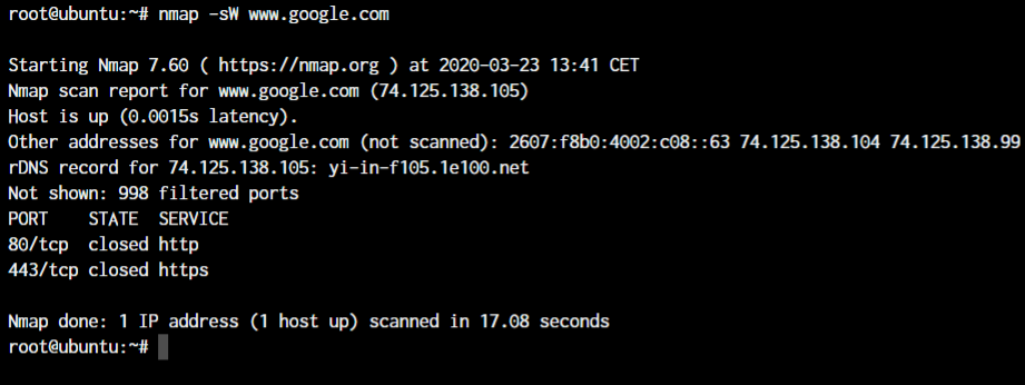 Nmap Window Scan