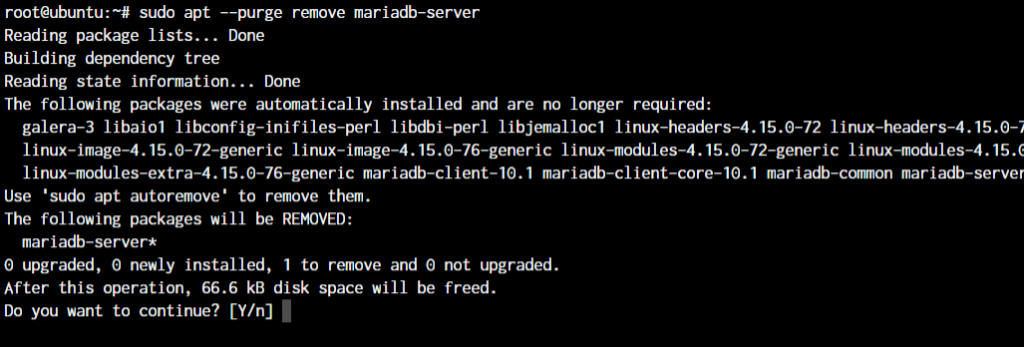 Remove Mariadb