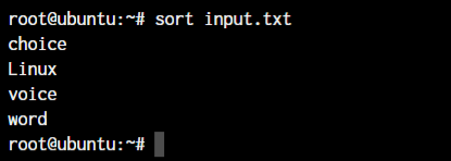 Sort Command Default