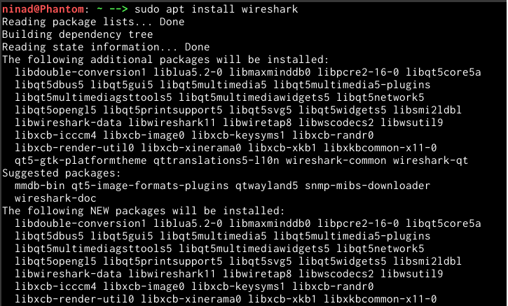 Wireshark Apt Install