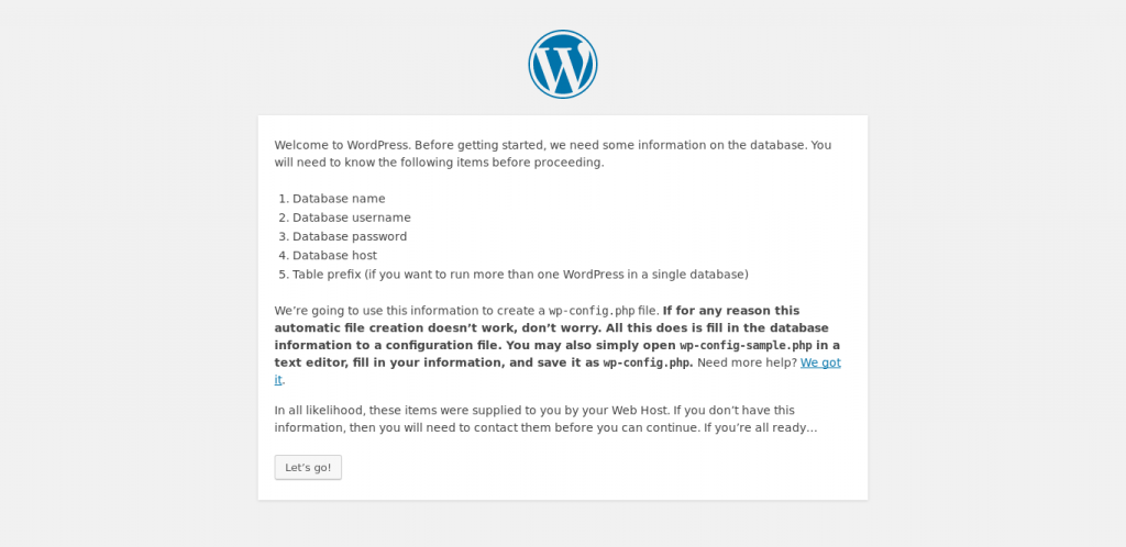 Wordpress Installation 2