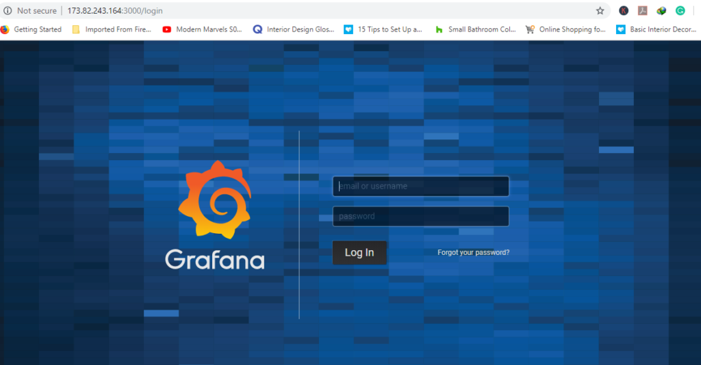 Grafana Login Dashboard