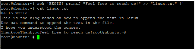 Append Text Using Awk Command Stpe 7