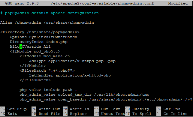 Edit Apache2 Configuration