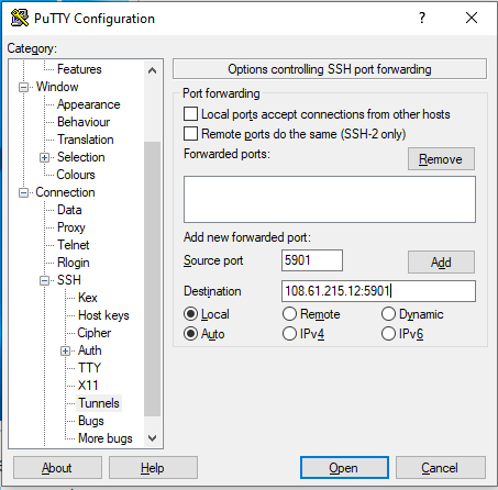 Set Up Putty Configuration 1