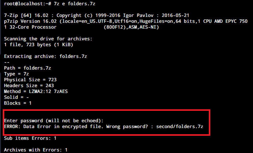 7z Extract Password Archive 1