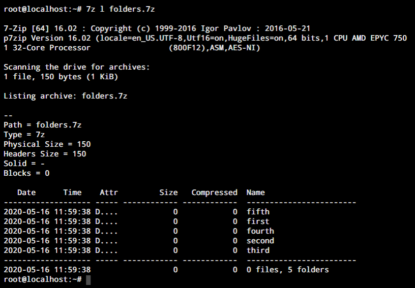 7z List Files Ubuntu