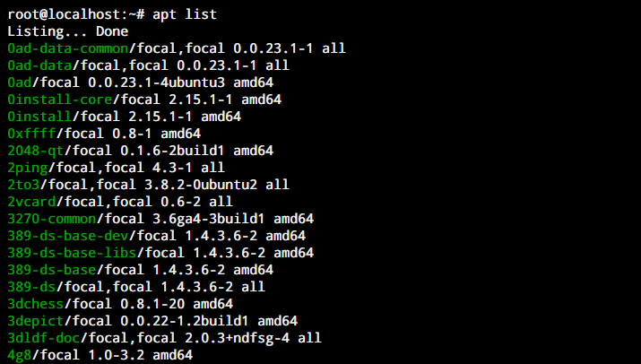 Apt List apt command to list installed packages on ubuntu
