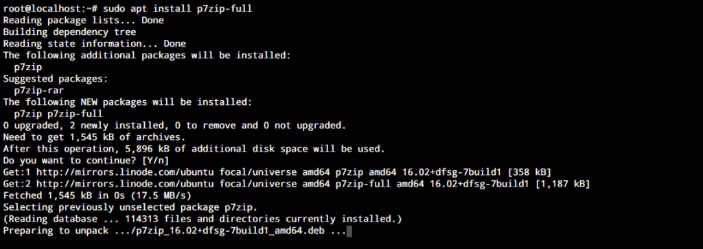 Sudo Apt Install P7zip Full 1