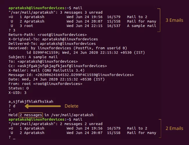 How to use Linux mail command? - LinuxForDevices