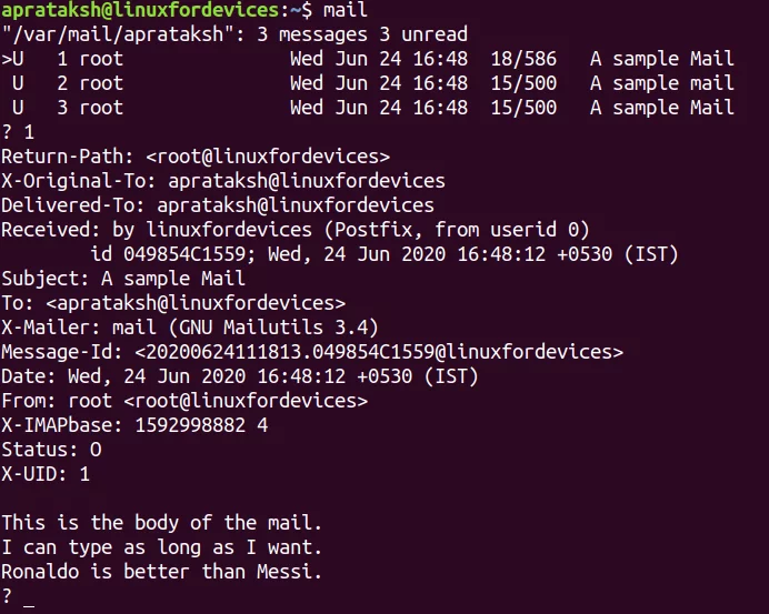 How to use linux mail command linuxfordevices