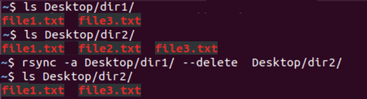 Rsync Delete Sync