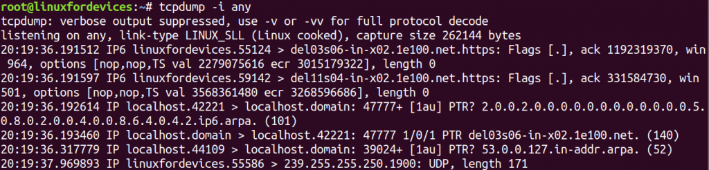 Tcpdump Any Interface