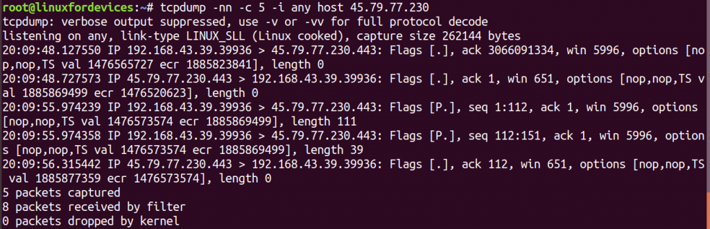 Tcpdump Host Filter