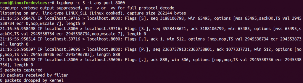 Tcpdump Port 8000