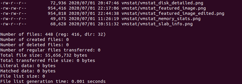 Count Files Rsync Command