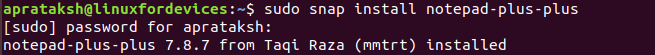Notepad Snap Install