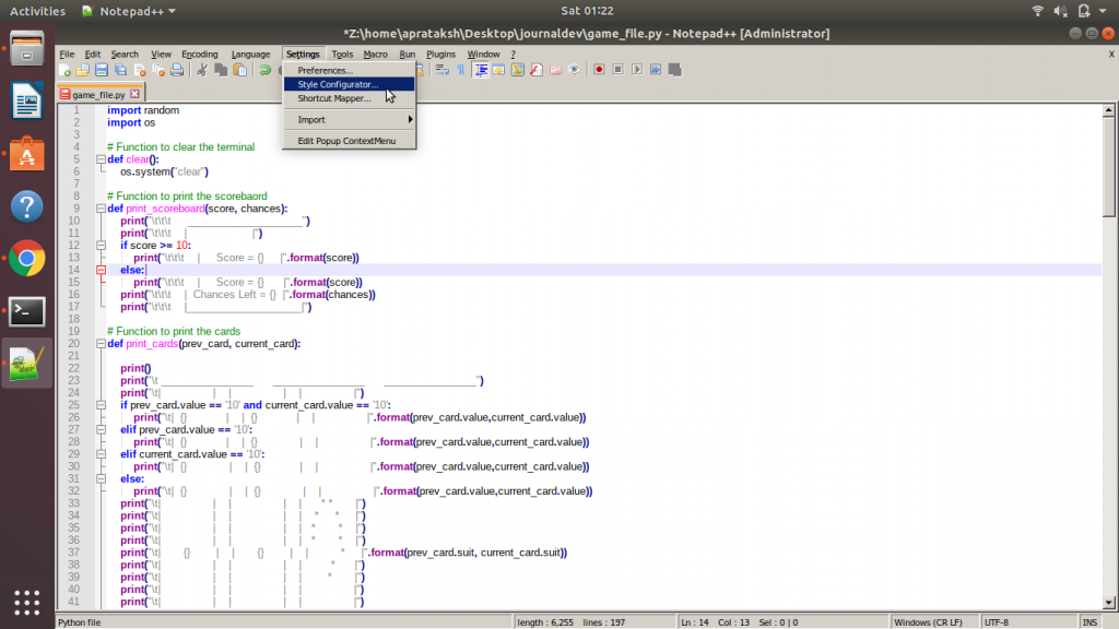 Notepad Style Configurator