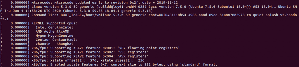 Dmesg Command Basic Output