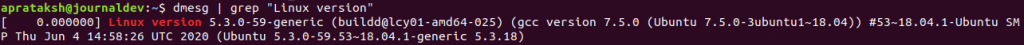 Dmesg Command Get Version