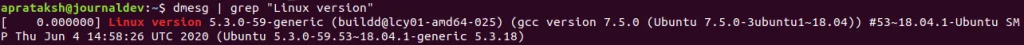 Dmesg Command Get Version