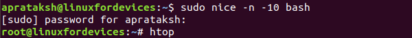 Nice Command Set Bash