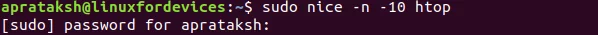 Nice Command Usage