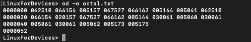 Two Byte Octal