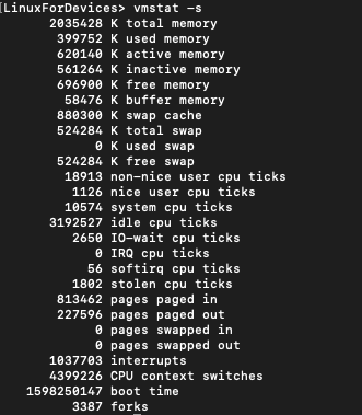 Vmstat S