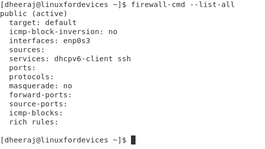 Firewalld List All Command Edited