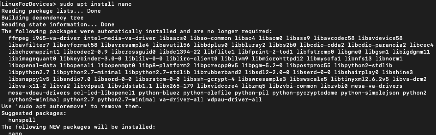 Apt Install Nano