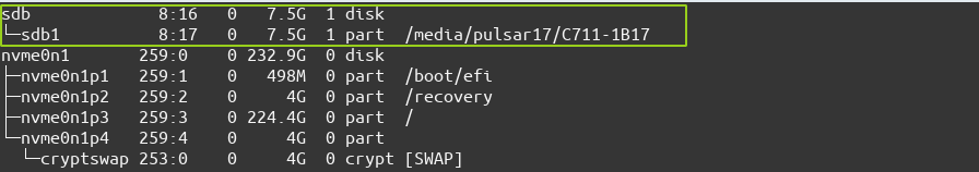 Lsblk Output