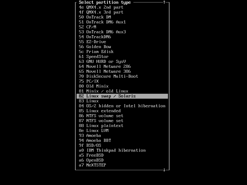 Setting Partition Type As Linux Swap