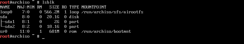 Lsblk Output For Non EFI Systems