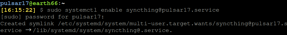 Systemctl Enable Syncthinbg